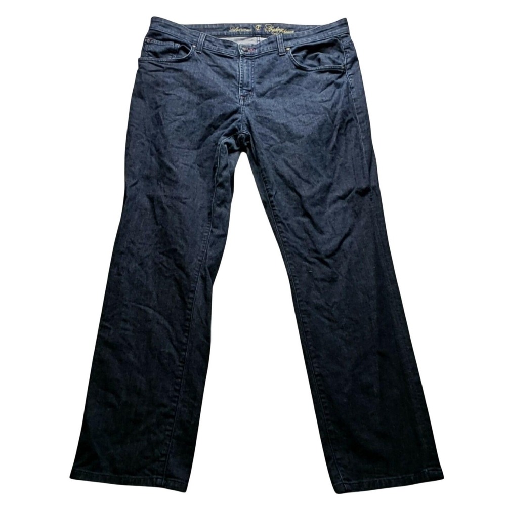 CJ By Cookie Johnson Jeans Womens 36 Blue Dark Wash Boyfriend Stretch Denim